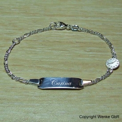 Kinderarmband Silber mit Gravur Geburtsuhr