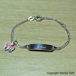 Kinderarmband Silber mit Gravur Schmetterling
