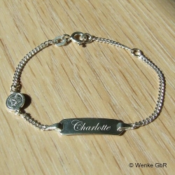 Kinderarmband Silber mit Gravur Schutzengel