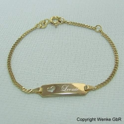 Kinderarmband Gold mit Gravur - Herz-3027