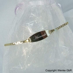 Kinderarmband Gold mit Gravur - oval