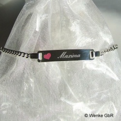 Kinderarmband-Silber mit Pink Herz