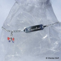 Kinderarmband-Silber mit Schmetterling