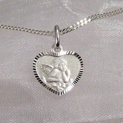 Kinderschmuck Anh�nger Silber  Schutzengel-Herz