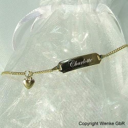Kinderarmband Gold mit Herz-Anh�nger 