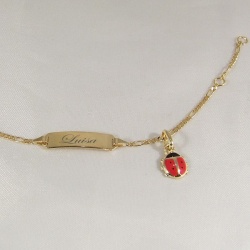 Goldarmband Figaro mit Marienk�fer 