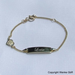 Kinderarmband Gold mit Schutzengel im Herz