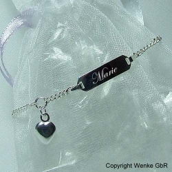 Kinderarmband Silber mit Herz-Anh�nger