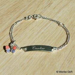 Kinder-Armband Silber mit Schmetterling