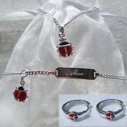 Kinderschmuck-Set Silber Marienk�fer