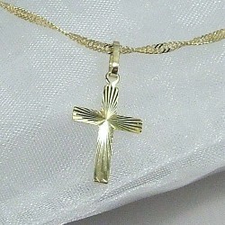 Kinderschmuck Gold Kreuz-Anh�nger zur Kommunion