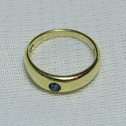 Taufring Gold mit Saphir 