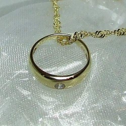 Taufring Gold mit Zirkonia-Stein 