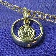 Taufgeschenk Taufring mit Schutzengel-Anh�nger aus Gold