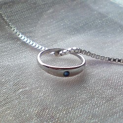 Taufring Silber mit Saphir 