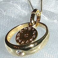 Taufschmuck Taufring Gold mit Taufuhr